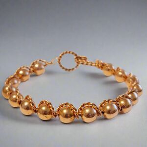 Handmade Twisted Copper Wire Bead Bracelet